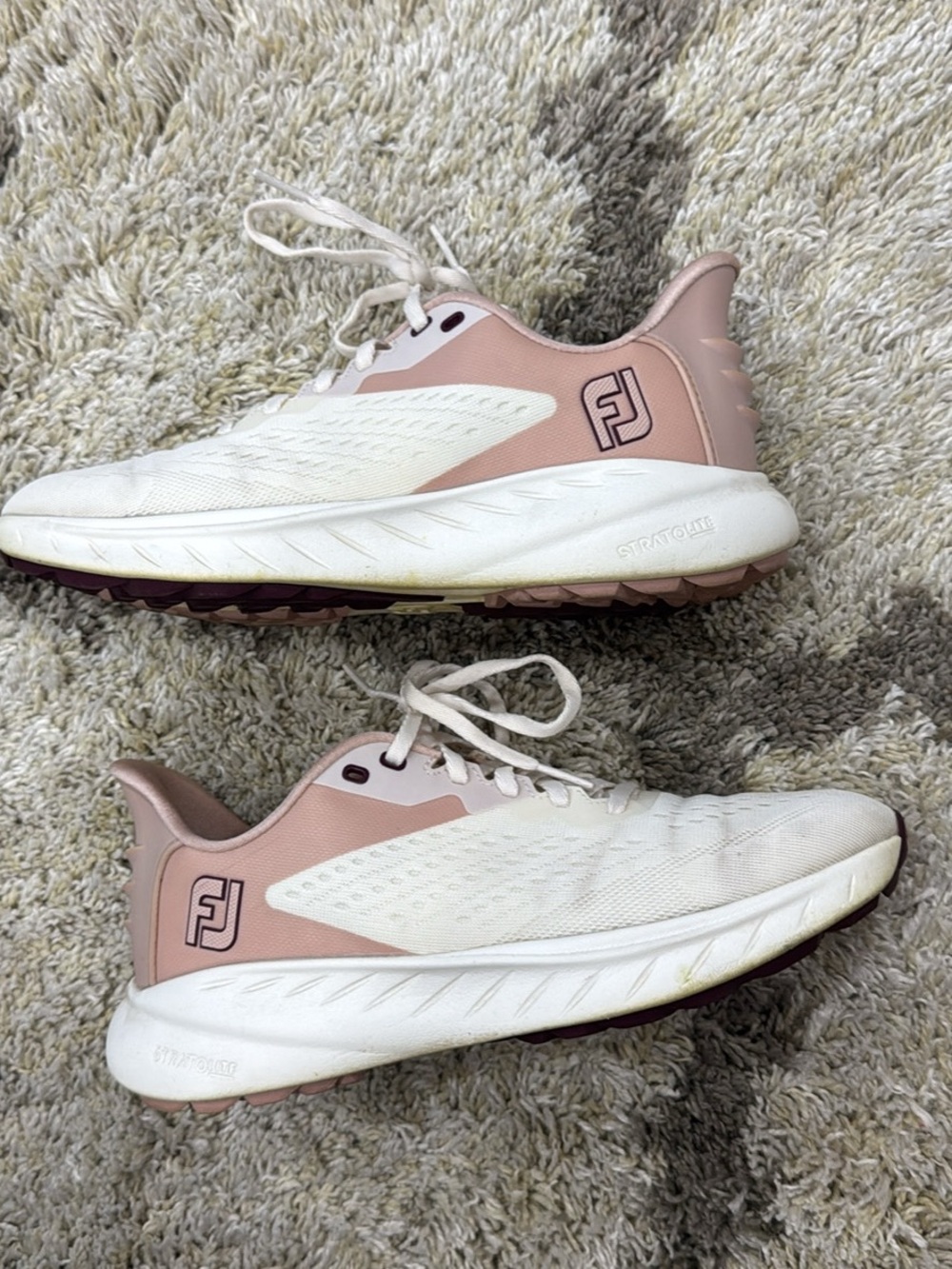 FootJoy Women's White and Blush Athletic Flex XP Golf Shoes